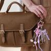 Cute Bag Charm Pendant Keyring Bowknot Heart Braided Rope Keychain Bag Charm for Backpack Purse Handbag Decoration