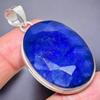 Sapphire(Simulated) Gemstone Handmade 925 Sterling Silver Jewelry Pendant 2.17" AH-913
