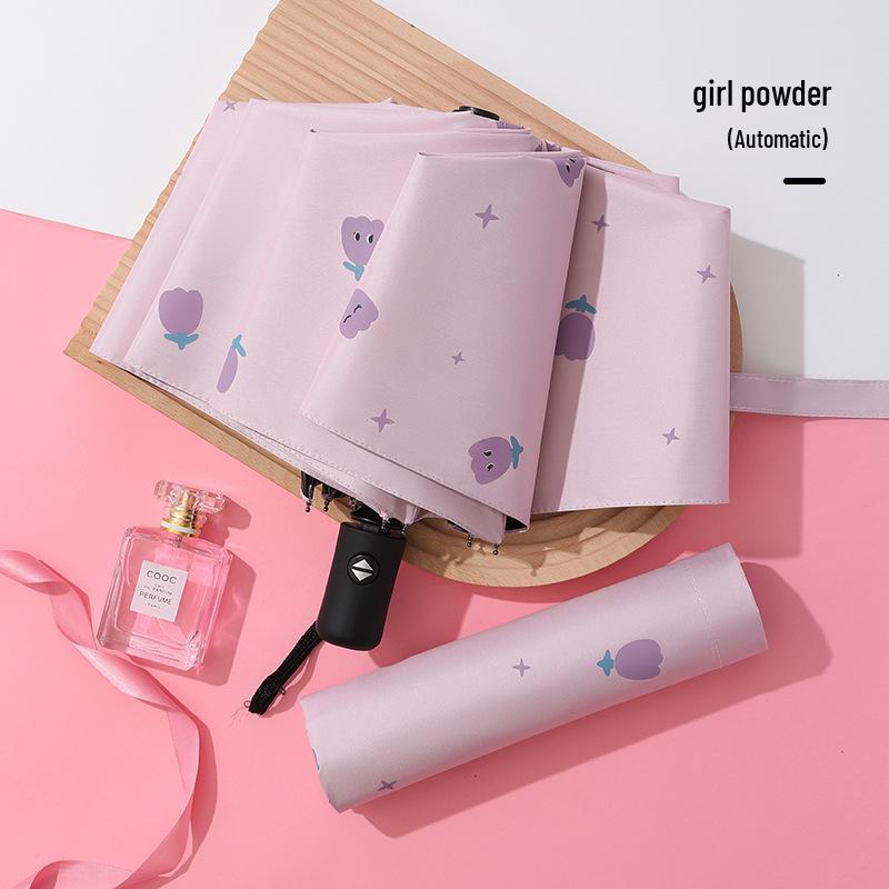 Women's Folding Sun & Rain Umbrella with UV Protection and Logo