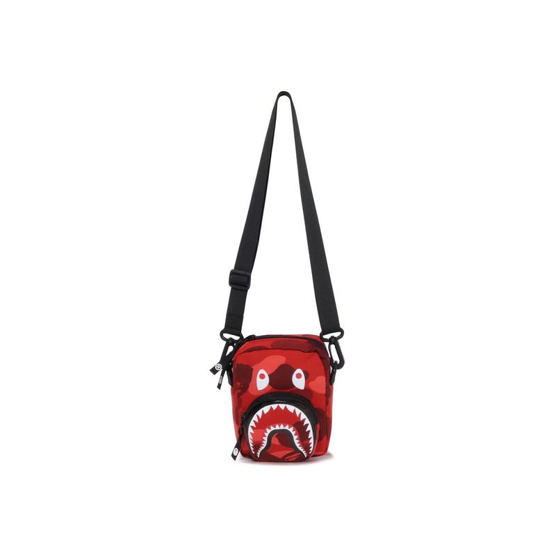 A Bathing Ape Shark Camouflage Fabric Crossbody Bag Men bags Dark-Blue Purple Red 0ZXBGM002901P