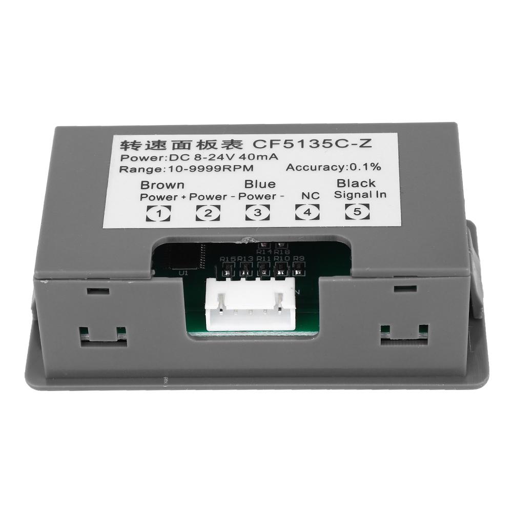 Red 4 Digit LED Motor Tachometer RPM Speed Tester Meter   NPN Hall Proximity Switch Sensor(Red 4