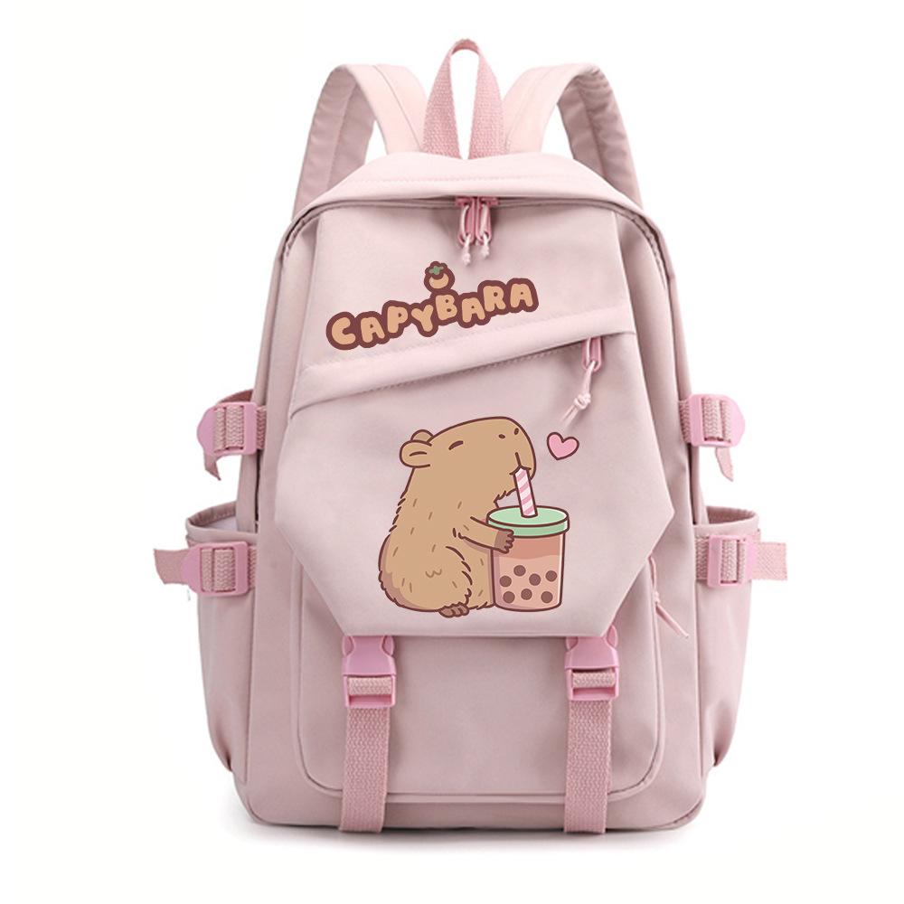 New Kapibara Cute Cartoon Peripheral Printing Student Schoolbag Cross-border Trend Burden Reduction Large-capacity Backpack