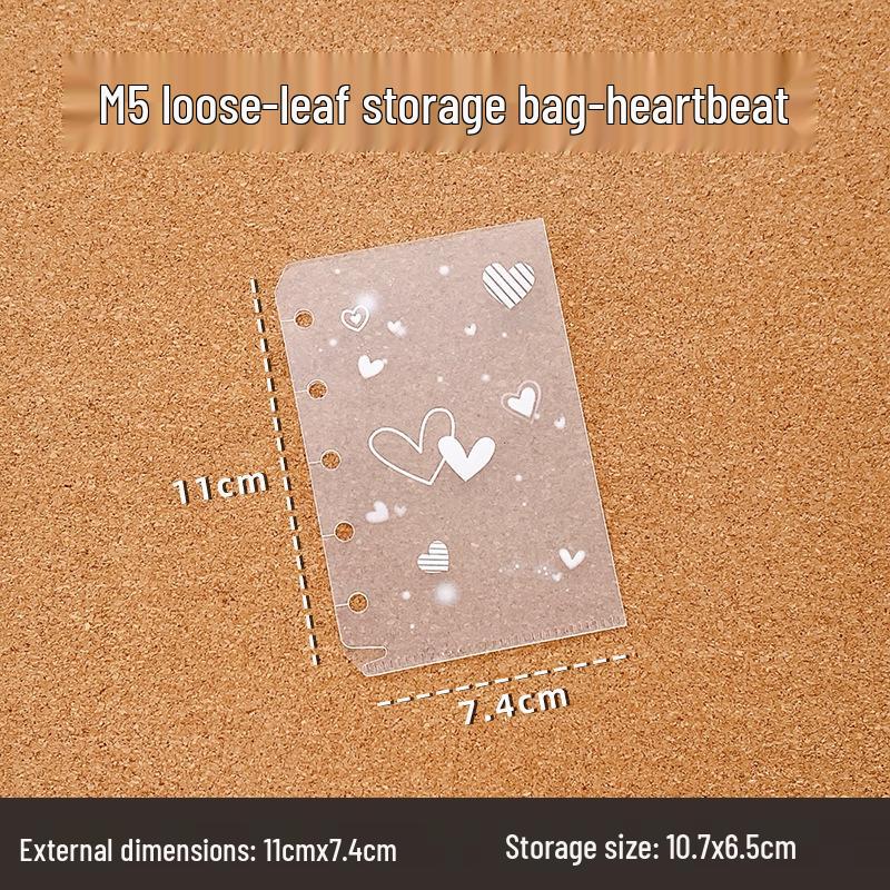 PVC Glitter Transparent A7/M5 Loose-Leaf Notebook & Storage Set