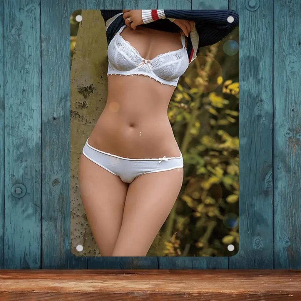 MUKI Vintage 2D Flat Iron Metal Wall Art Lingerie Body Decor Home Room Wall Hanging Gift Unframed