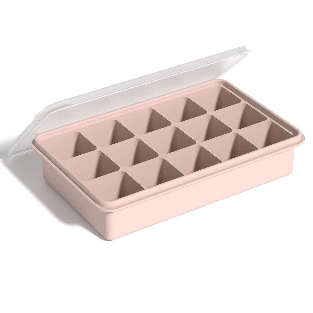Silicone Ice Cube Tray with Lid: 4-Grid Frozen Soup & Food Storage Box