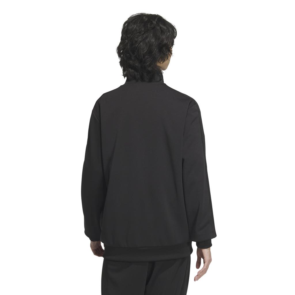 Adidas JZR00 Regular Fit Double Knit Track Men's 3-Stripes Jacket, Black/Black (JV6980)