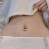 Stainless Steel Angel Belly Button Ring Rhinestone Body Piercing Jewelry Zircon Navel Ring  Women