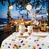 kathson Rectangle Tablecloth with Colorful Balloons Pattern,Plastic Birthday Disposable Tablecloth Plastic Table Cloths Table Cover for
