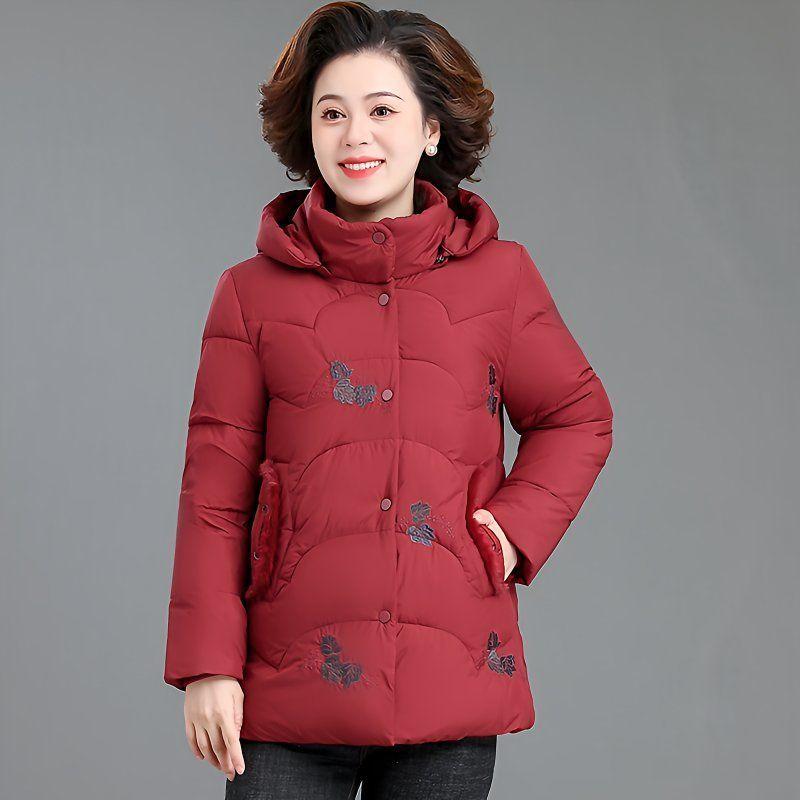 Fashion Slim-fit Hooded Down Cotton-padded Women's New Winter Thickened Warm Temperament Medium and Long Cotton-padded Jacket