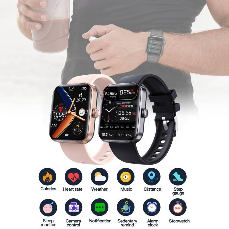 Sleek Fitness Smartwatch For Heart Rate Blood Oxygen And Blood Pressure Monitoring