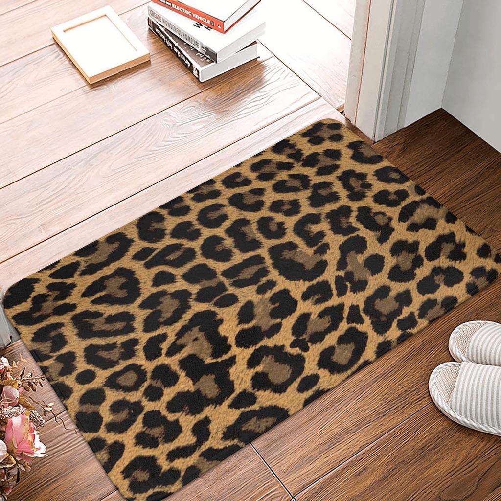 Siberian Tiger Fur Pattern Door Floor Kitchen Bathroom Mats Anti-Slip Indoor Wild Animal Doormat Living Room Entrance Carpet Rug