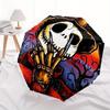 1pc Jack Nightmare before Christmas Pattern Automatic 3-Fold Umbrella, 8 Steel Frames, High-Value Folding Umbrella, Suitable for Office, Tra