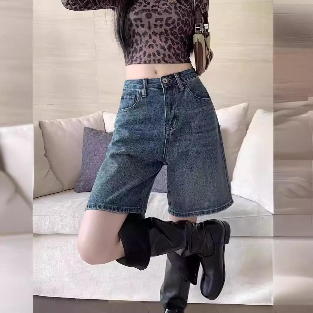 

Trendy Women s Summer Denim Shorts 2XL світло-синій колір