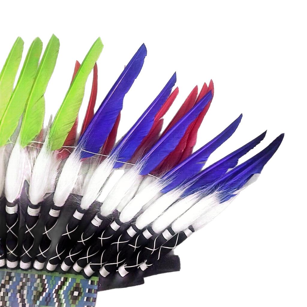 World Cup Themed Indian Feather Headdress, Savage Chief Hair Accessory
