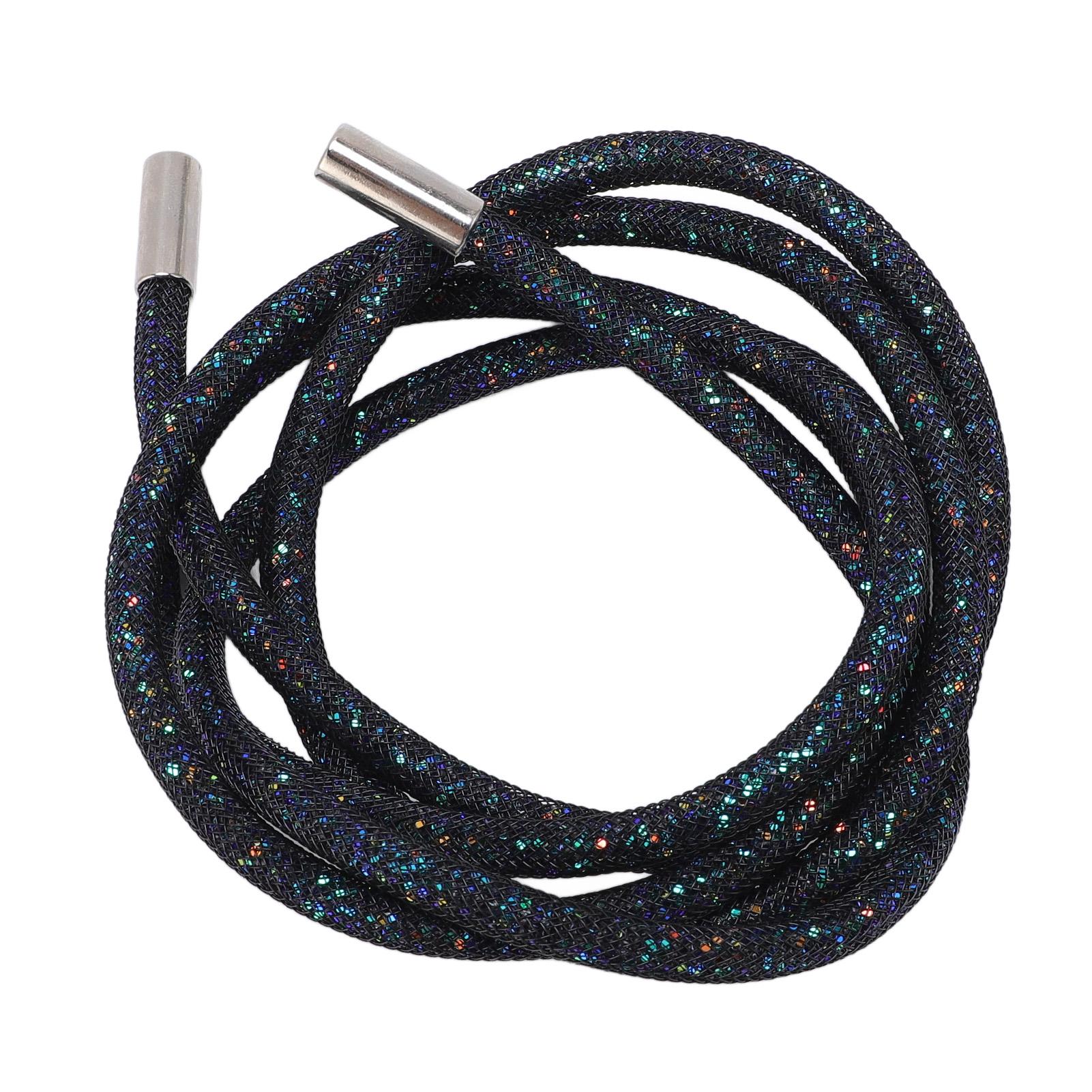 

Shiny Round Cord 138cm Length Mesh and Metal Multifunctional Drawstring Cord Rope