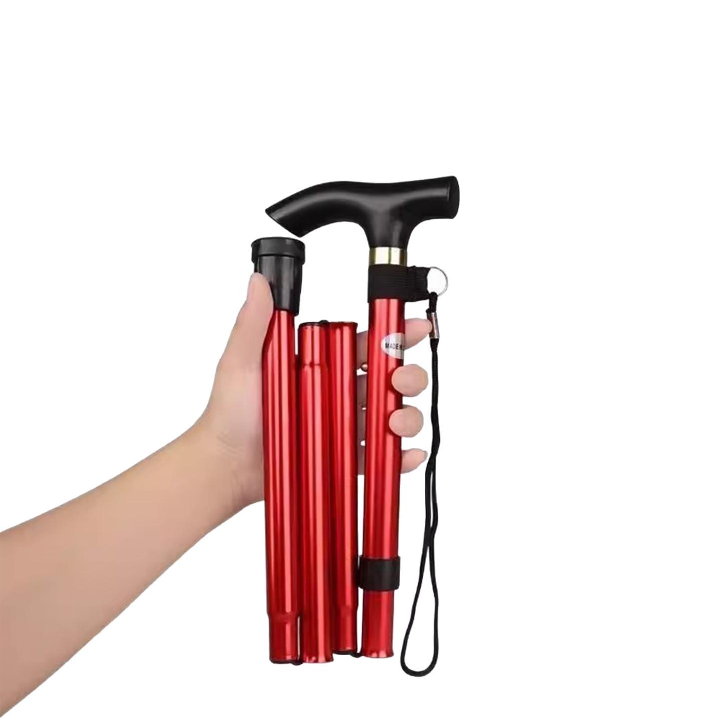 

Ultra-light portable foldable five-section aluminum alloy telescopic walking stick for the elderly, travel cane, hiking stick 26*13.5*3cm чёрный