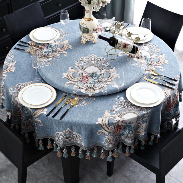 Kaufe Beige Retro Quaste Runde Tischdecke für Party-Events