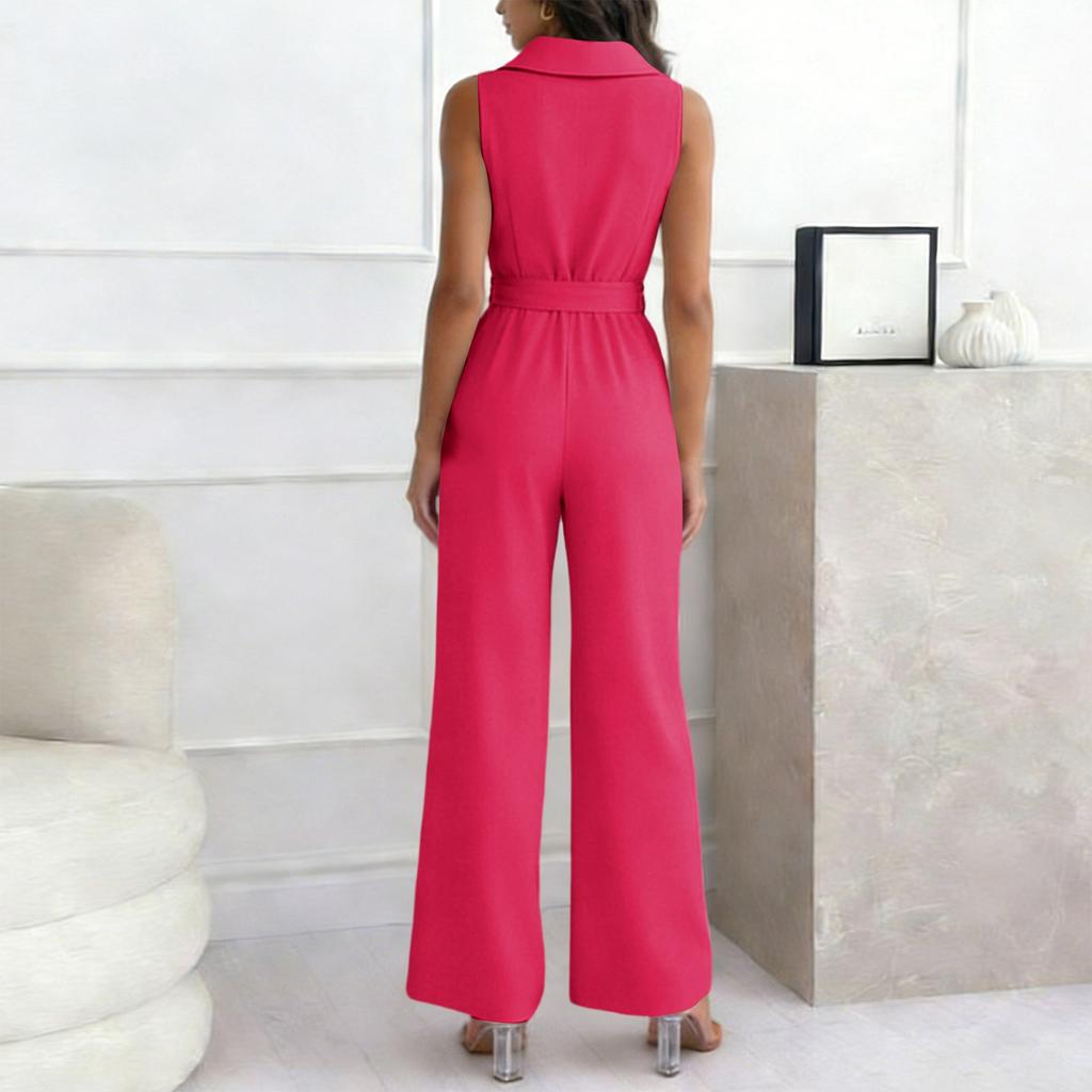 Sleeveless Belted Wide Leg Jumpsuits for Women Rompers for Women Summer Outfits for Women Vacation Outfits for Women