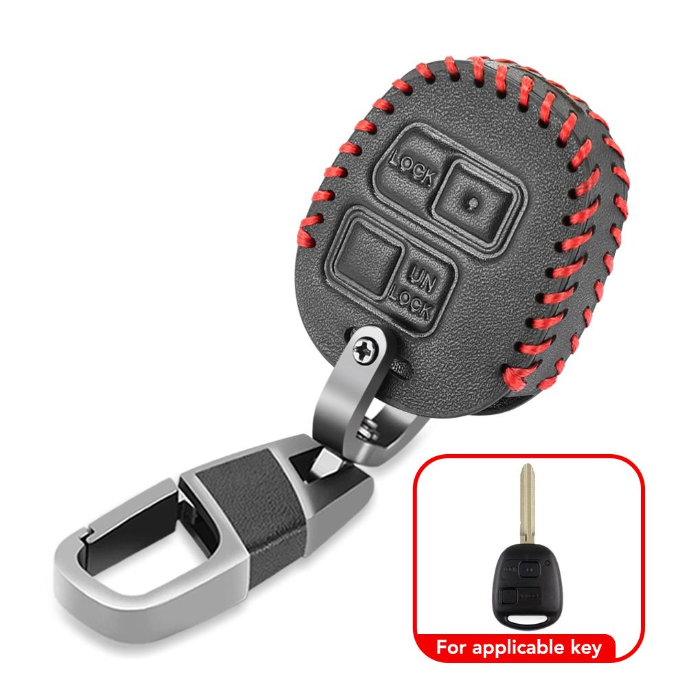 PU Leather Car Key Fob Case Cover Protect Skin Rubber Bag for TOYOTA CAMRY RAV4 Corolla PRADO YARIS Tarago for LEXUS