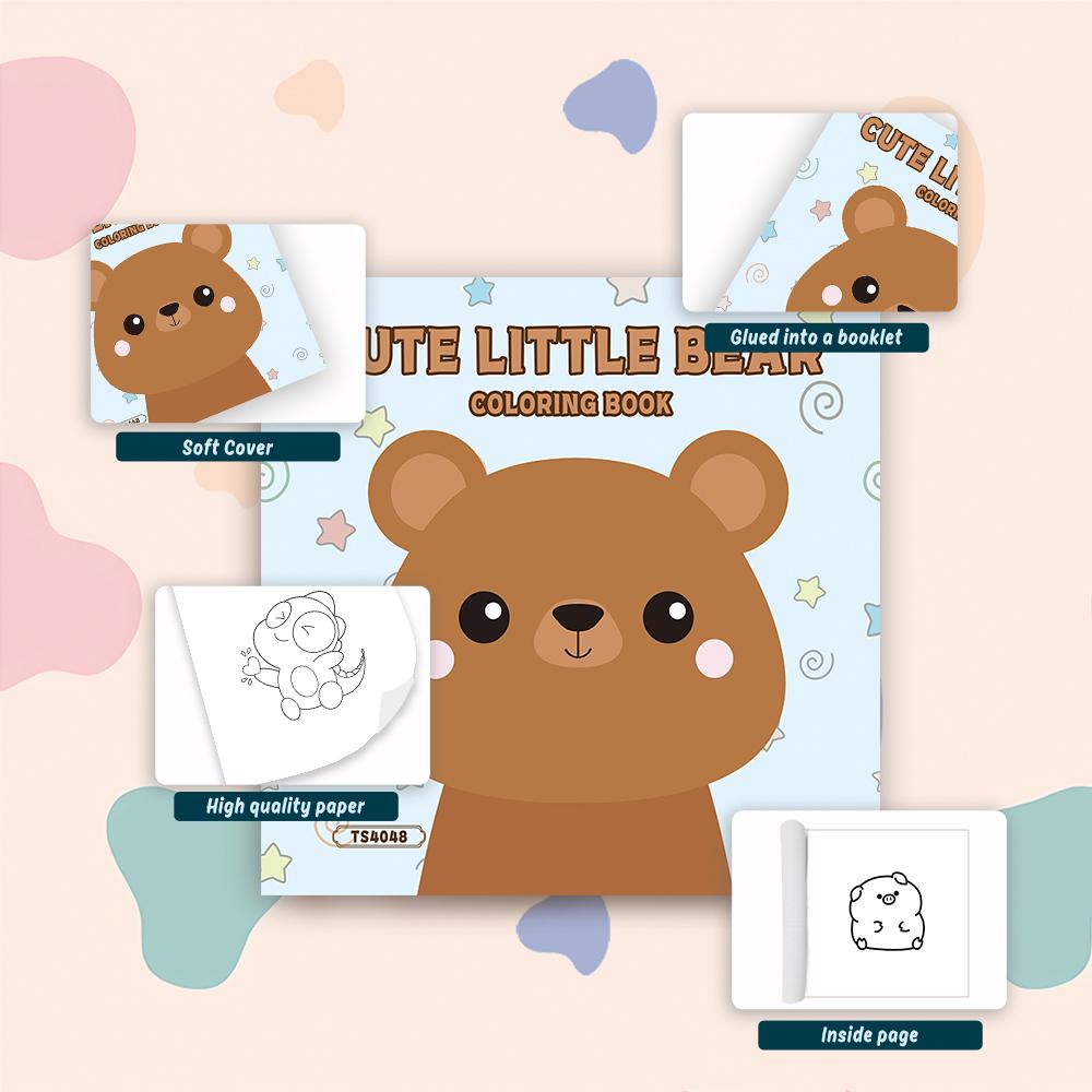 Animal coloring book, 30 different patterns, 8.3x 8.3 inches 100gsm thick paper, suitable for emotional relief, holiday gifts