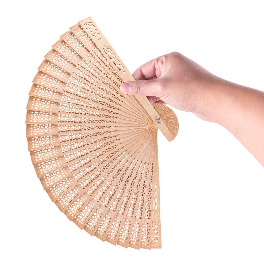 Abanico de Mano Plegable Abanico de Madera Fragante Abanico de Mano de Sándalo Calado Abanico Plegable Regalo de Boda de Madera Decoraciones para Fiestas en Casa