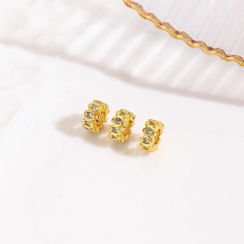 

Copper-plated K gold color-preserving beads handmade loose beads DIY bracelet necklace crystal pearl spacer beaded jewelry accessories