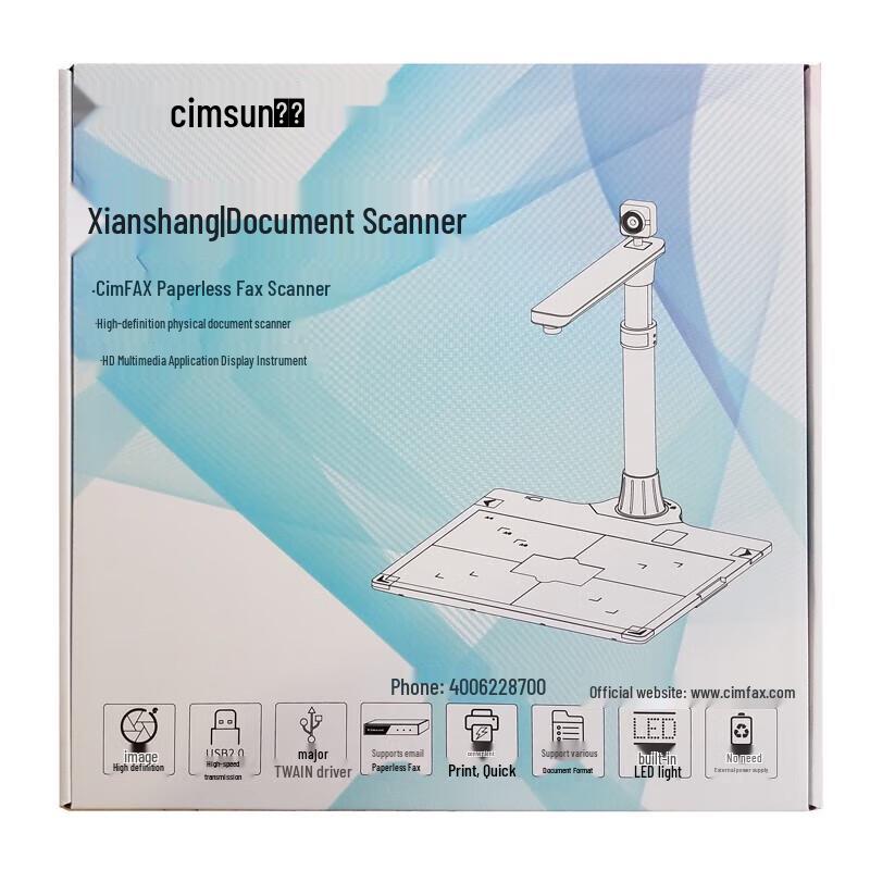 Scanner de Câmera de Documentos de Alta Velocidade CimFAX E1500T Pro Plugue CN (adaptador incluso)