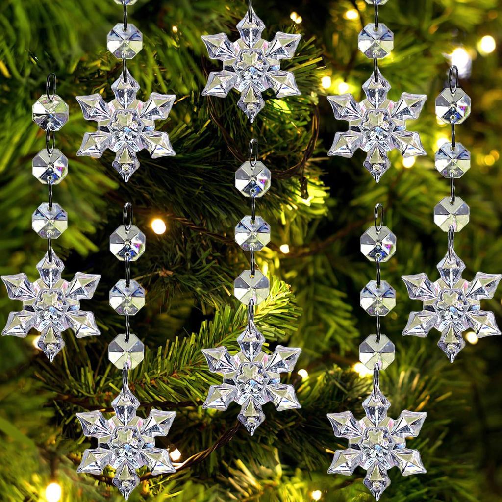 Christmas 18-Piece Snowflake & Icicle Acrylic Tree Decorations Set