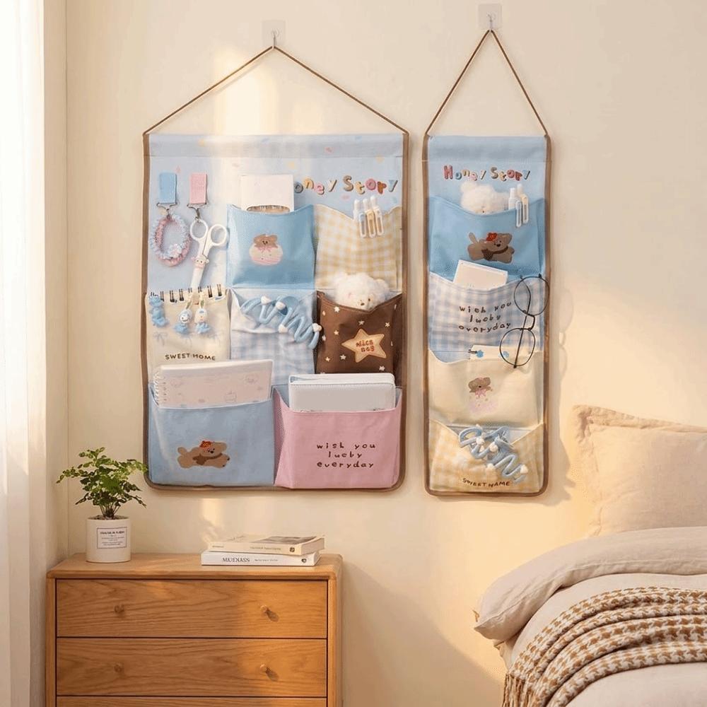 Large Capacity Wall Hanging Storage Bag 4/7 Pockets Socks Storage Bags Dormitory