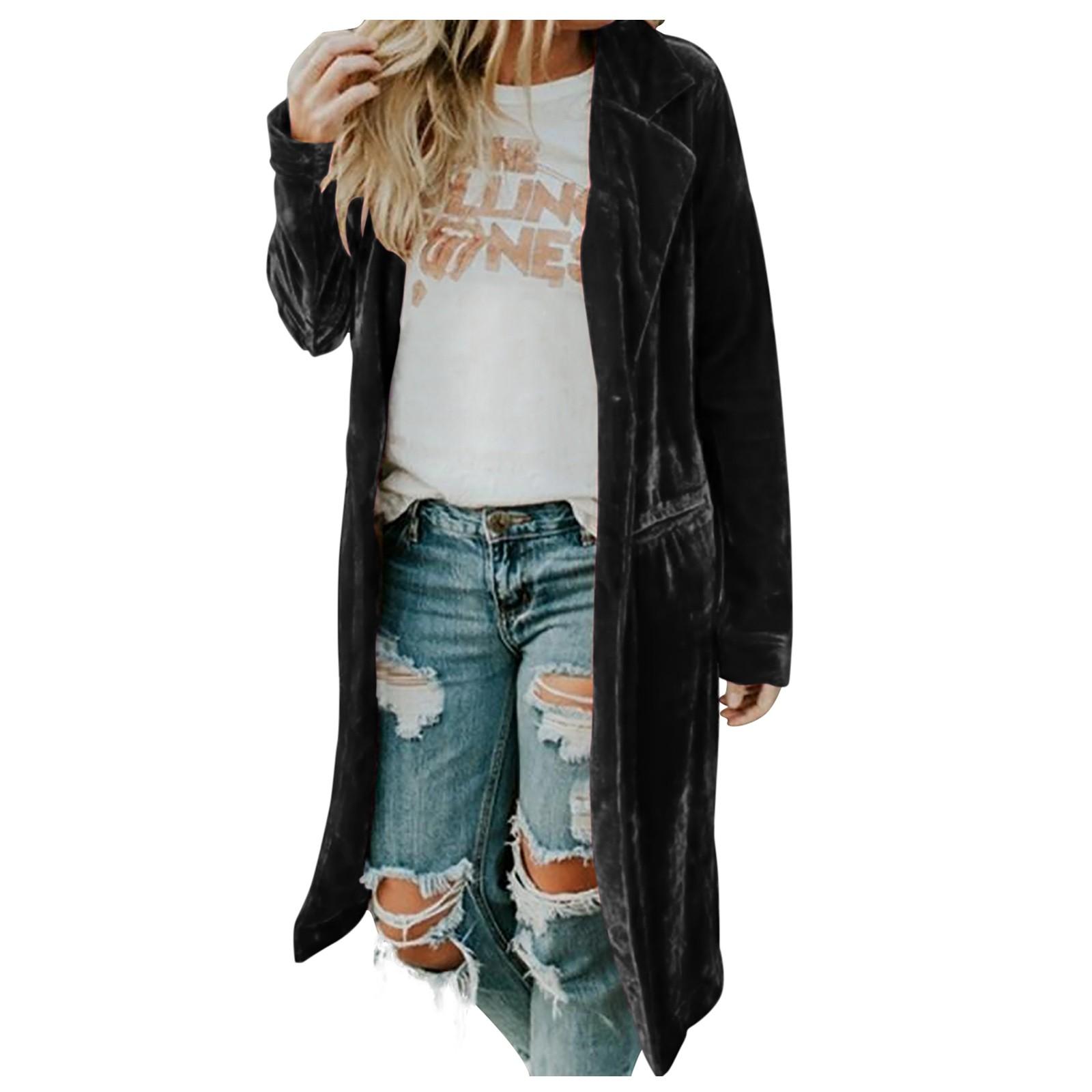 Женская модная золотая бархатная ветровка — фото 7