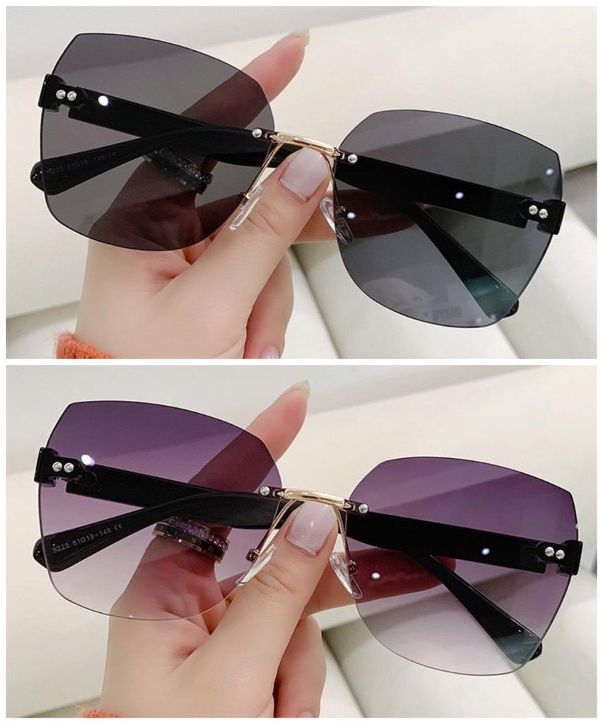 Sunglasses for Women New Fashion Rimless Eyeglasses Gradient Sunglasses Lady Vintage Classic Fashion Eyewear