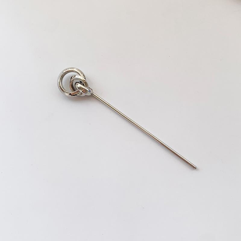 

Корейские простые металлические заколки для волос в виде шариков золотого и серебряного цвета, круглые, полые, длинные, для женщин, инструменты для дизайна свадебной прически