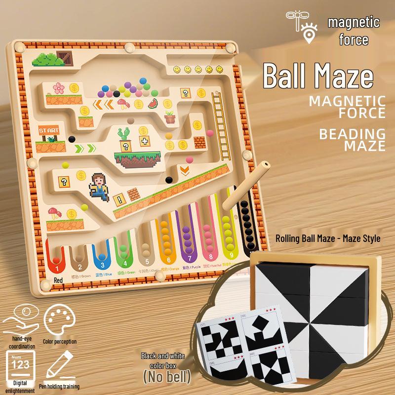 Children’s Magnetic Bead Maze Toy - Focus, Logical Thinking, Color Sorting, Early Education