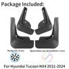 For Hyundai Tucson NX4 Hybrid N Line Mud Flaps 2026 2026 2026 2026 Car Splash Guards Fender Protector 4pcs Mudguards Accessories