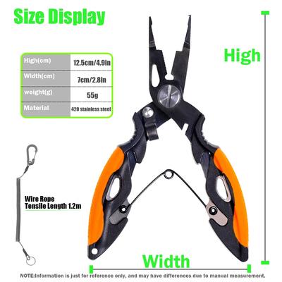 3-in-1 Fish Lip Grip Tool, Combines Hook Remover and Split Ring Pliers, All-in-One Solution for Fly & Ice Fishing
