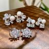 Elegant French Zircon Pearl Earrings: Unique Design & Exquisite Ear Clips for Women