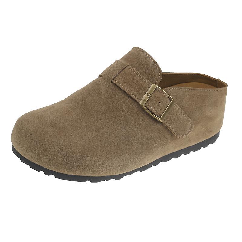 Baotou Half Slippers Women's Spring New Wear Lazy Single Shoes Casual Bread