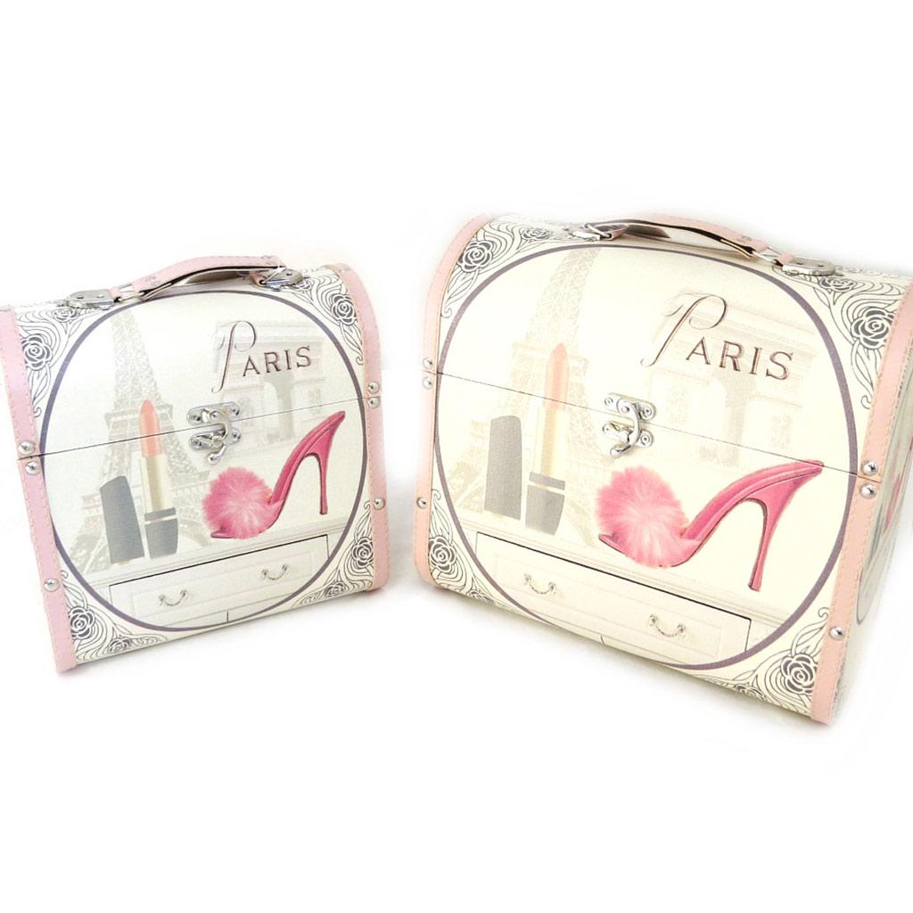 Les Trésors De Lily [M7712] - Set of 2 Wooden Cases 'Belle Epoque' Beige Pink