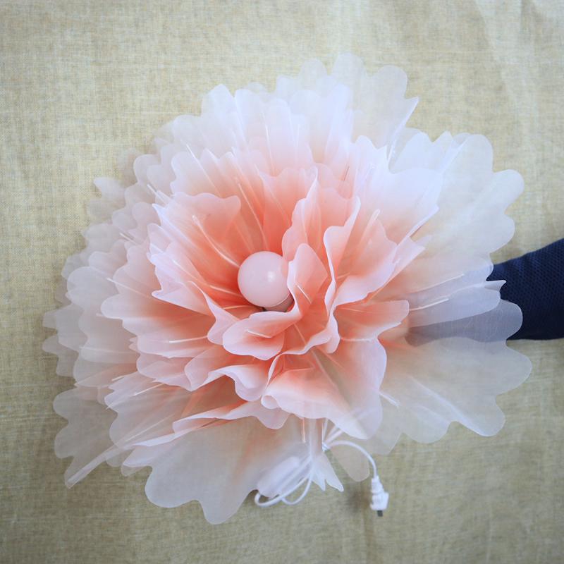 Man-made Large Yarn Flower Set with Lamp Living Room Floor Placement Garden Decoration Outdoor High Quality Artificial Flowers