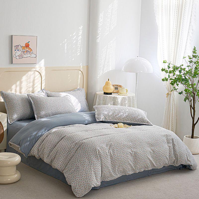 G5Z Doppellagiges Reines Baumwoll-Musselin-Bettwäscheset: Bettbezug, Bettlaken & Kissenbezug - Maschinenwaschbar & Anpassbar