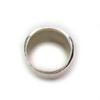 Great CHANEL Ring Logo Engraved Wide Ring Accessories Silver SV925 Women Used