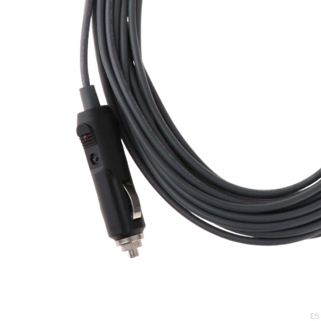 Satellite Car Dc Power Cable Gray Replacement to Cigarette Lighter Plug for Boats 12V