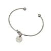 RUMNVNTY Stainless Steel Heart Knot Open Cuff Bracelet with English Letters