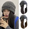 14 inch Beanie Hat Hairpiece Knitted Cap Warm Ski Hat Wigs  for Autumn and Winter