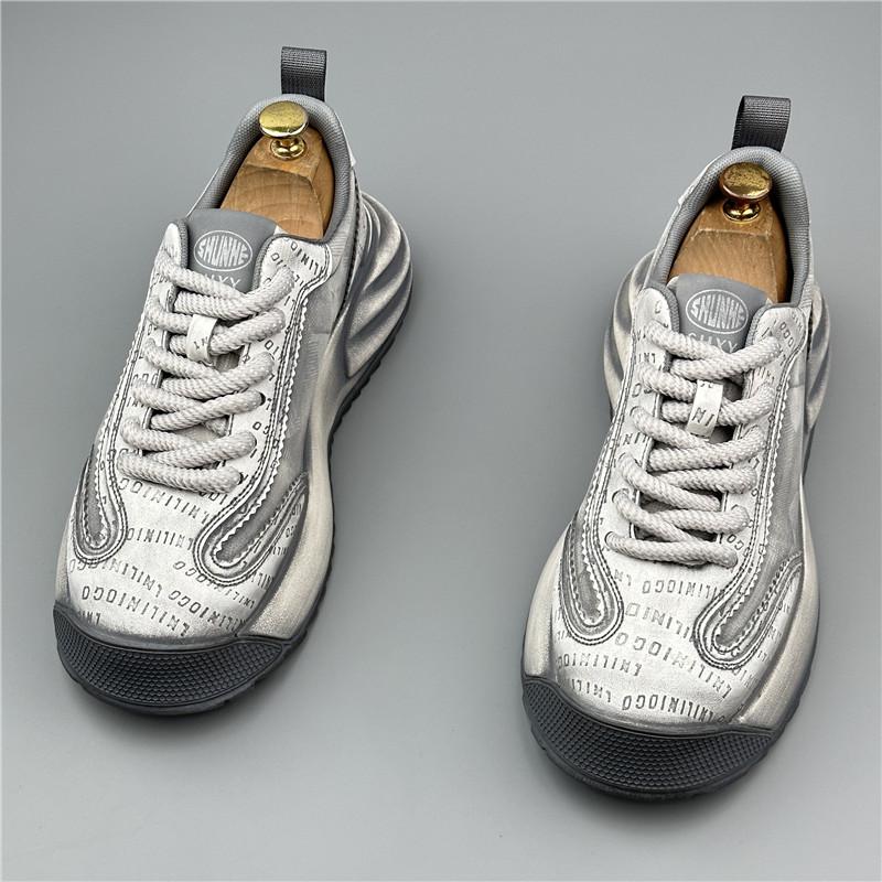 Fashion Vintage Fashion Designer New Men's All Match Lace Up Platform Causal Shoes Flats Moccasins Walking Sneakers  Zapatos Hombre