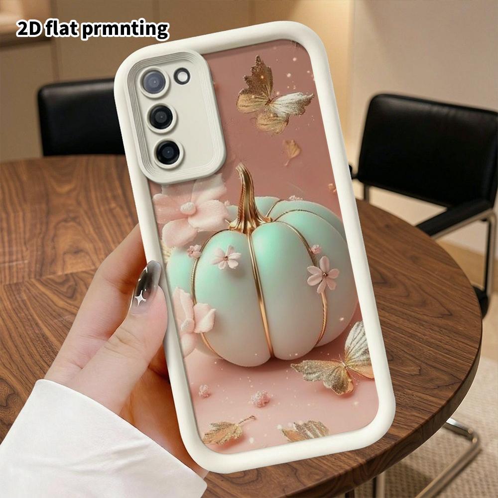 Phone Case: 2D Flat Samsung Galaxy A34 A35 M05 M06 S20 S22 S21 FE Plus 5G Tiered Protective Case, Gold Butterfly, Christmas and Halloween Gift