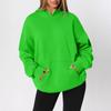 Women's  Fashion Zipper Hoodie Long Sleeve Hooded Pullover Sweatshirt Casual Solid Color Tops With Pockets