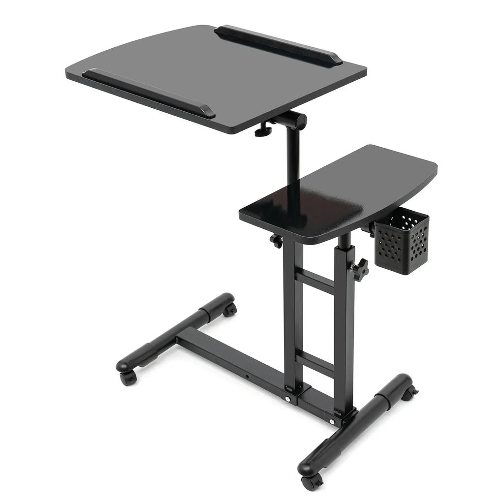 Tattoo Table Station Dual Countertops Universal Wheels | Height Adjustable - Portable Mobile Tattoo Station with Arm Rest Stand
