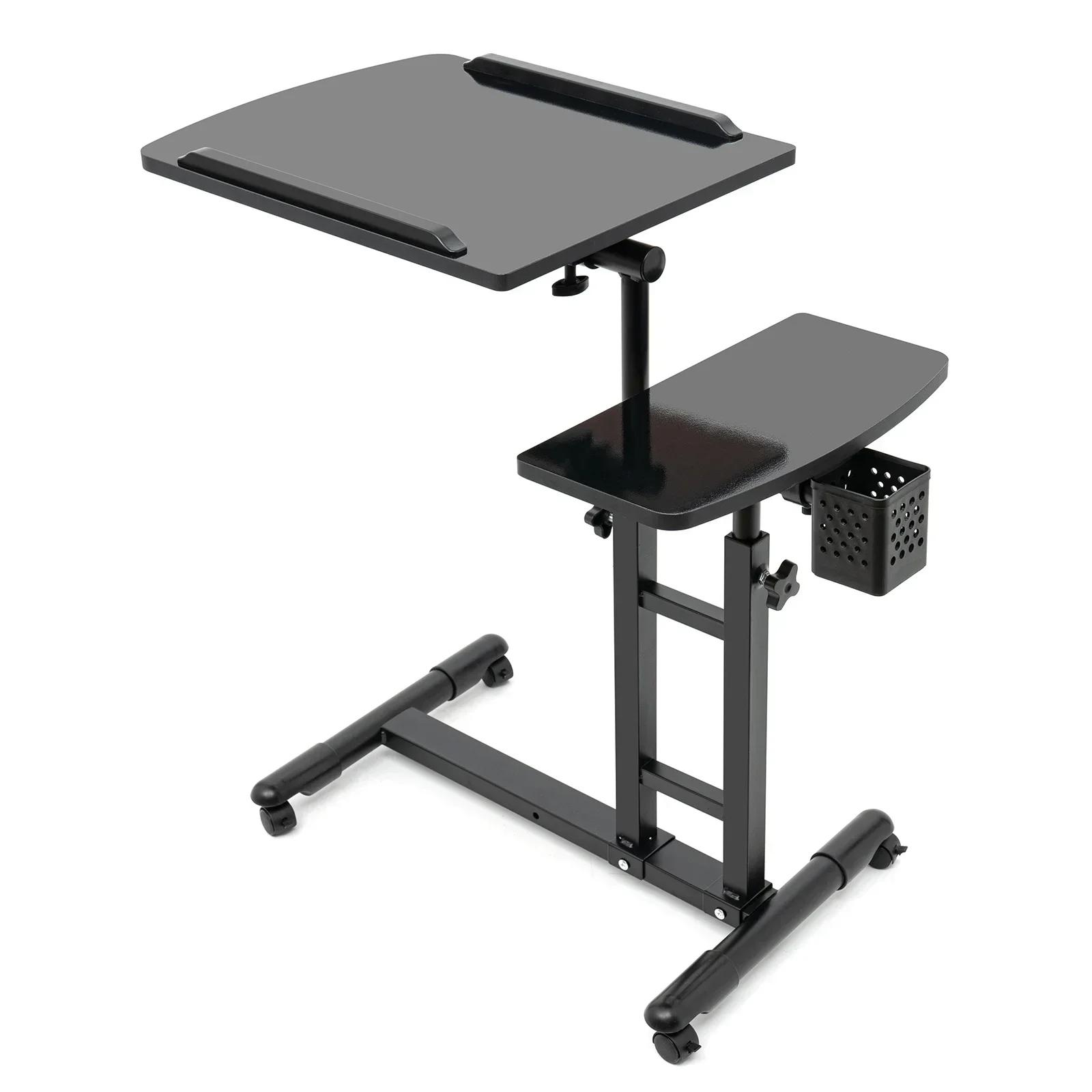 

Tattoo Table Station Dual Countertops Universal Wheels | Height Adjustable - Portable Mobile Tattoo Station with Arm Rest Stand чёрный