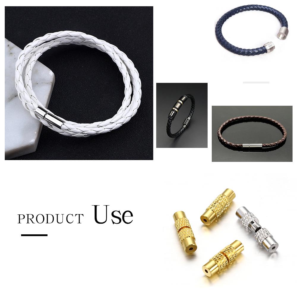 20-40pcs 13x4mm Screw Twist Cylinder Fasteners Buckles Clasps 1mm Hole Cord End Caps for DIY Bracelet Necklace Jewelry Making